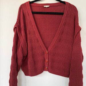 American Vintage Deep V Button Cardigan.Textured Knit. Size S/M